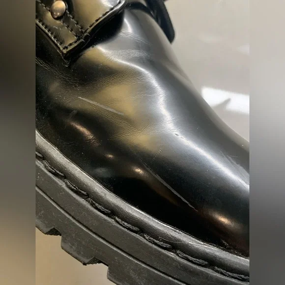 Dirty Laundry ~ Black Lace-up Combat Boots Lug Soles Y2K 90s Size 9 - Picture 13 of 17